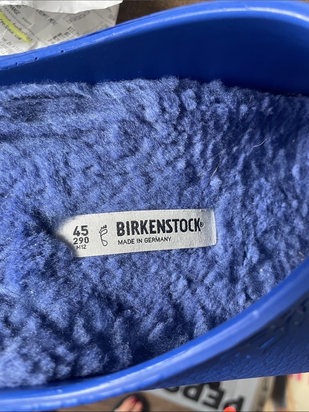 Birkenstock Blue Fleece-Lined Clogs - Picture 2 of 9